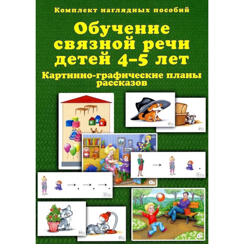 Обучение связной речи детей 4-5 лет. Картинно-графические планы рассказов. Комплект наглядных пособий