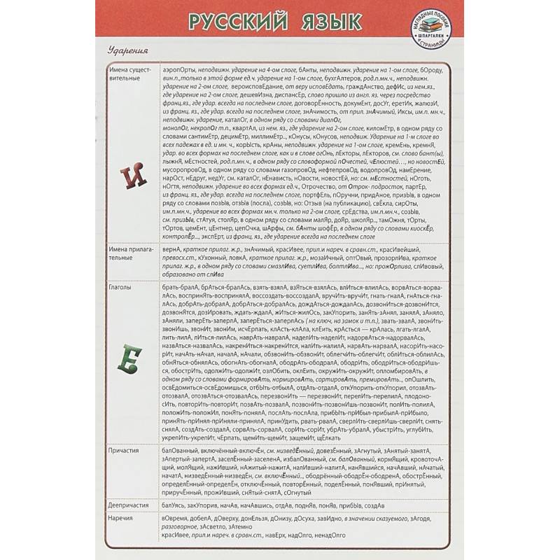Русский язык. Шпаргалка