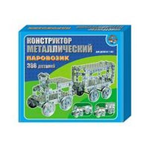 Конструктор металлический. 'Паровозик' (386 деталей).