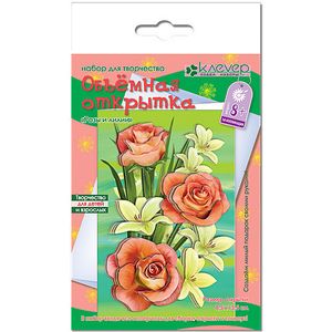 Набор для открытки 'Розы и лилии'