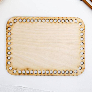 Заготовка для вязания 'Прямоугольник со скругленным углом' 20х15 см фанера МИКС