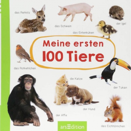 Литература на иностранном языке для детей, книга Meine ersten 100 Tiere купить по скидке