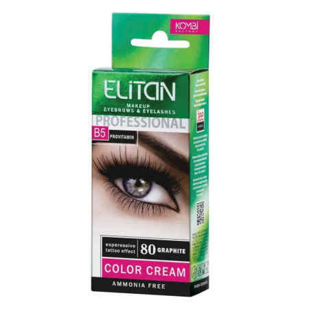 ELITAN Крем-Краска для бровей и ресниц №80 Графит, 5 мл