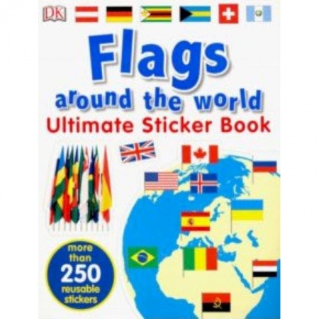 Литература на иностранном языке для детей, книга Flags Around the World. Ultimate Sticker Book купить по скидке