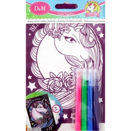 Животные. Птицы. Растения, книга Бархатная раскраска 'Единорог' купить по скидке