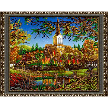 «Светлица» набор для вышивания бисером №290 «Золотая осень» бисер Чехия 24x19см